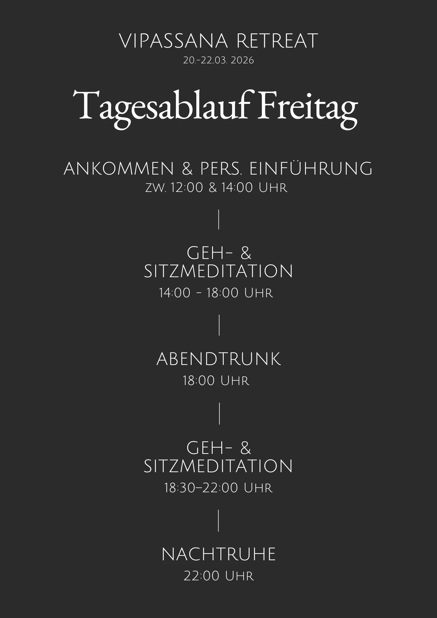 Tagesablauf Freitag